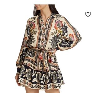 FARM Rio Floral Print Dress - Cream, Black, Red